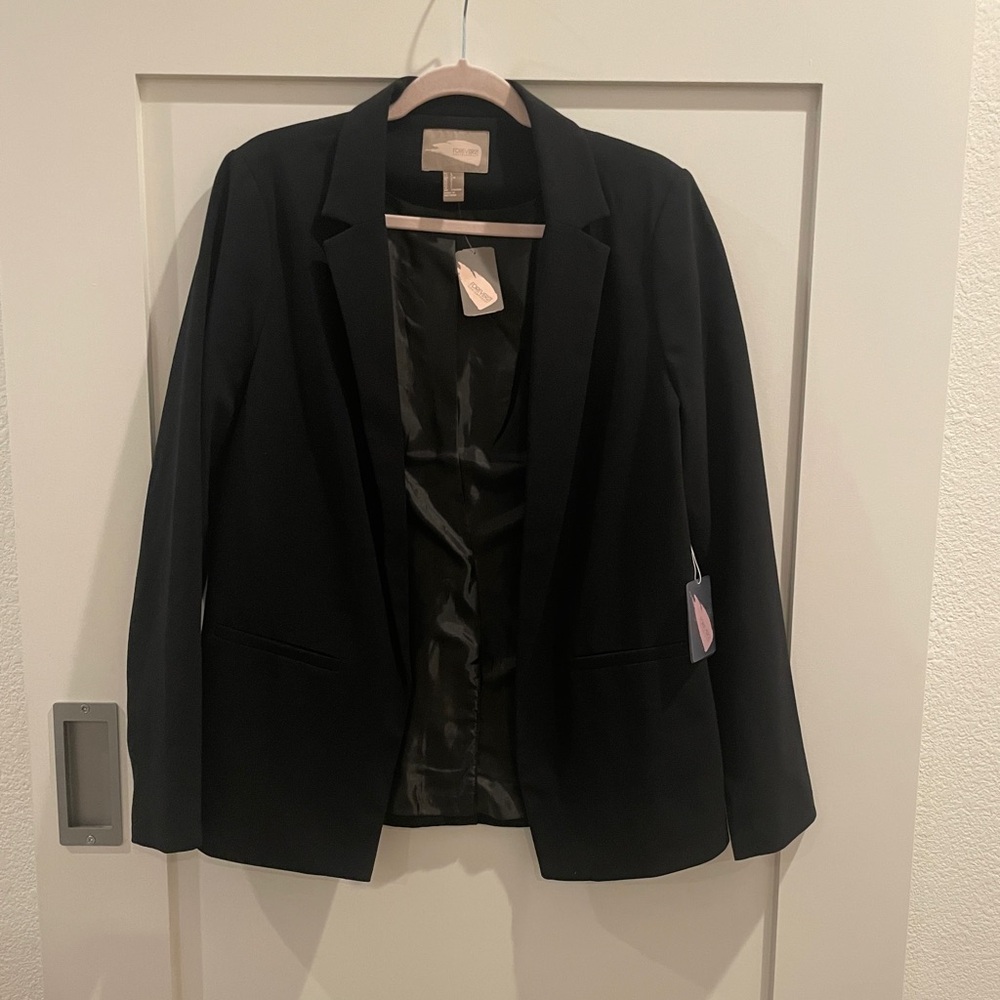 NWT Forever 21 Open Blazer Black L